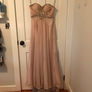 Nude/ blush pink strapless prom dress